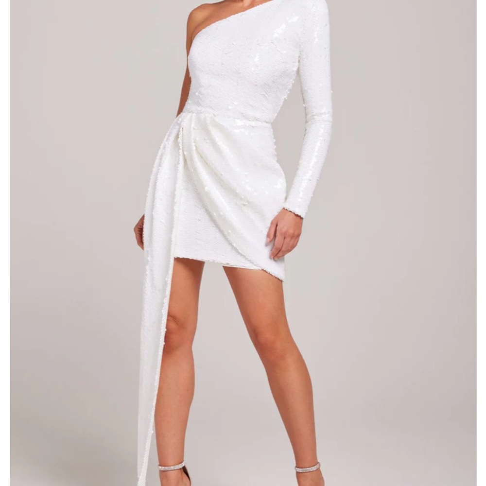 NWT Nadine Merabi Celine Sequin White Dress
